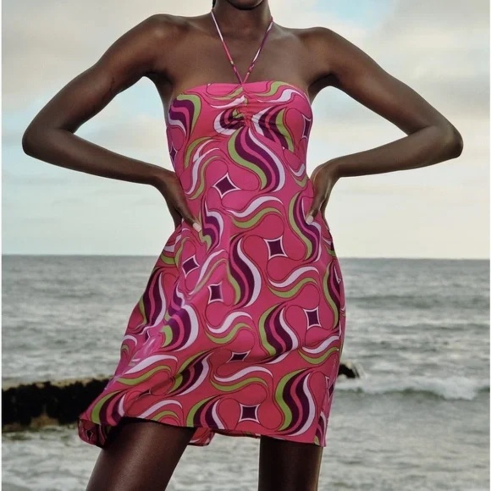 Zara Pink Halter Dress